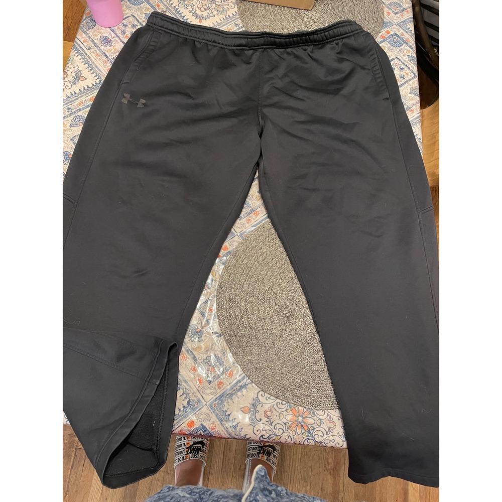 Under Armour Storm Mens 3XL Black Fleece Lined Loose Fit Training Pants Joggers